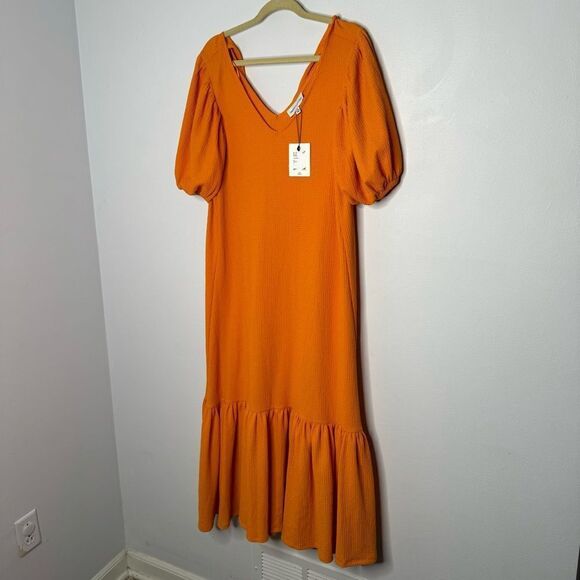 Gibson Latimer orange oversized dress tie back - Picture 2 of 4
